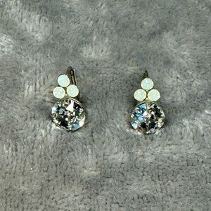 Sorrelli Silver-Tone and Crystal Earrings with Aurora Borealis